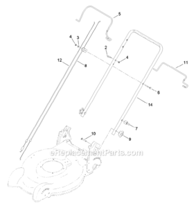 Handle_Assembly Diagram and Parts List for 10632  Lawn Boy Lawn Mower